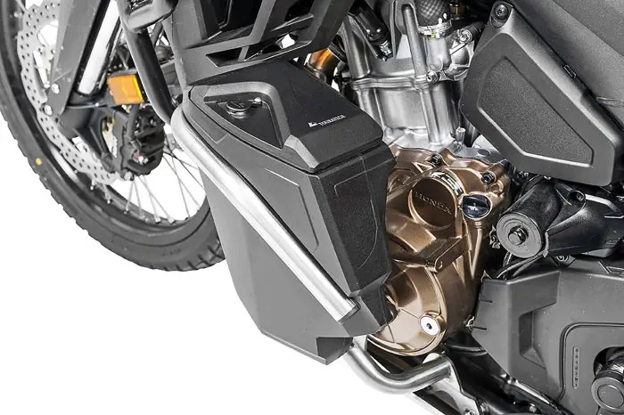 Cassetta degli attrezzi con barre antiurto motore DCT in acciaio inox completo per Honda CRF1100L Africa Twin + ADV Sport