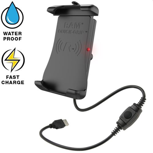 Supporto per smartphone RAM Mount Induttivo Quick-Grip con rilascio a molla a una mano