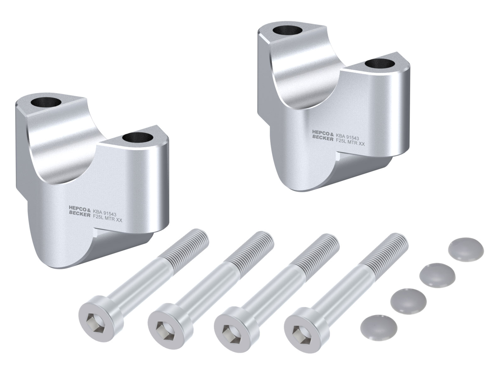 Lenkererhöhung für KTM 1290 Super Duke R (2014-2019), 25mm hoch - Silber