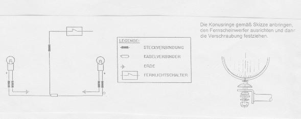 Twinlight Zusatzscheinwerferset (Fernlicht) inkl. Halter und Kabel chrom für Kawasaki VN 800 Classic (2000-2005)