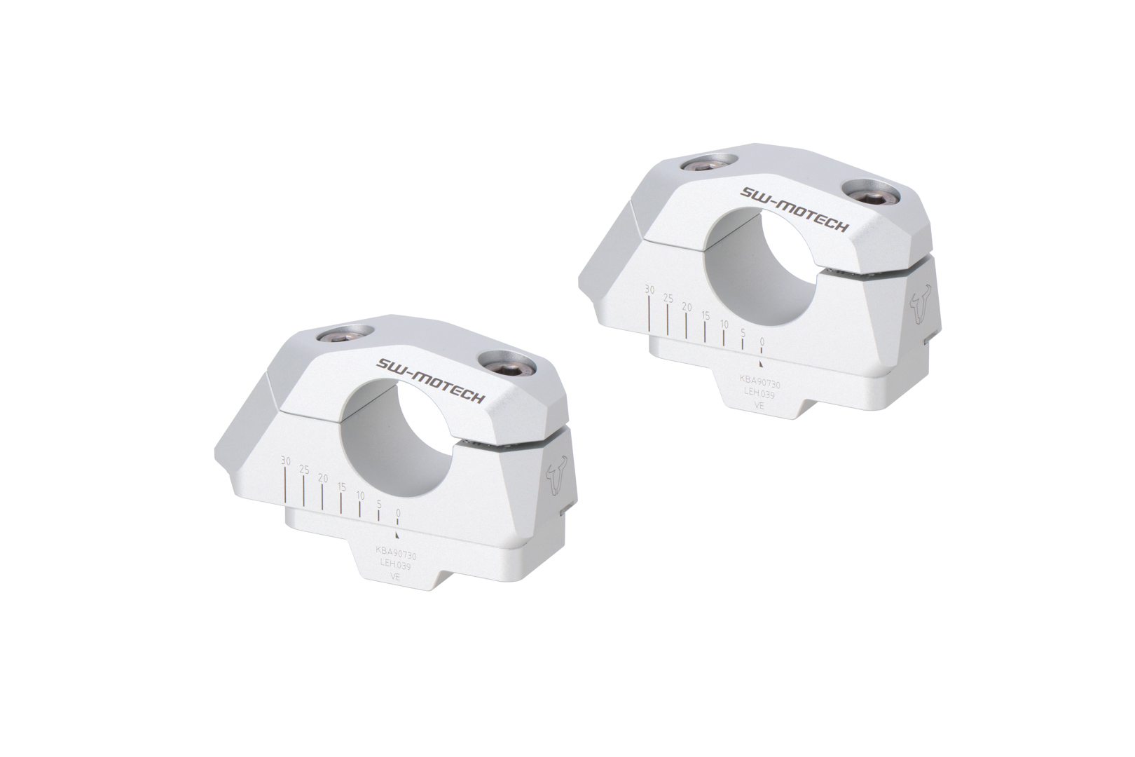 SW-Motech Variable Handlebar Riser for Ø28 Handlebars with Offset Silver for BMW F 850 GS (17-) / Adv