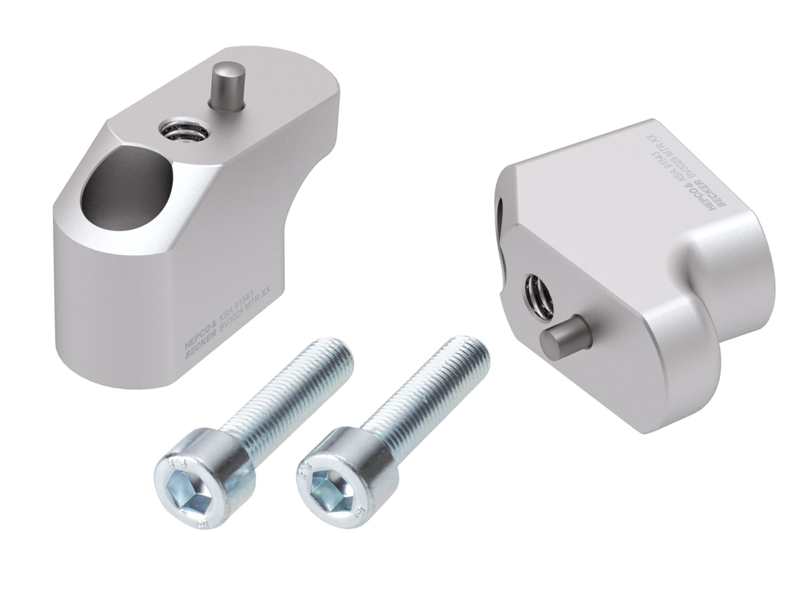 Lenkererhöhung mit Versatz 30 mm hoch, 25 mm zurück, silber für Triumph Tiger 850 Sport (2021-)