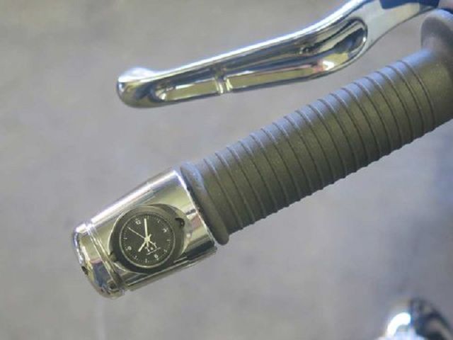 k-BMW-R18-Lenkergewicht-poliert-mit-schwarzer-Uhr Poids de guidon avec horloge pour BMW K34 R18 R1800