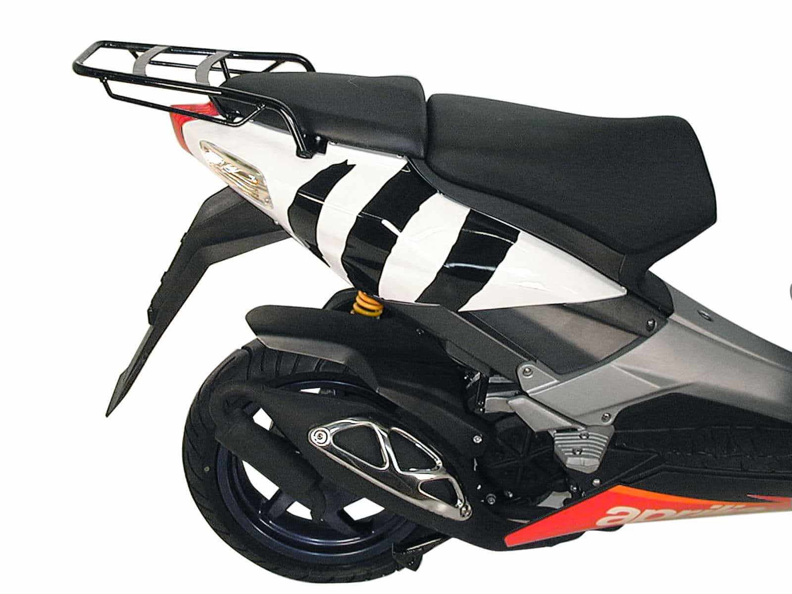 Rohrgepäckbrücke schwarz für Aprilia SR 50. WWW  (1997-2004)