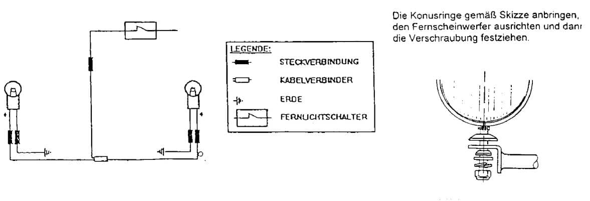 Twinlight Zusatzscheinwerferset (Fernlicht) inkl. Halter und Kabel chrom für Honda VF 750 C (1993-2000)