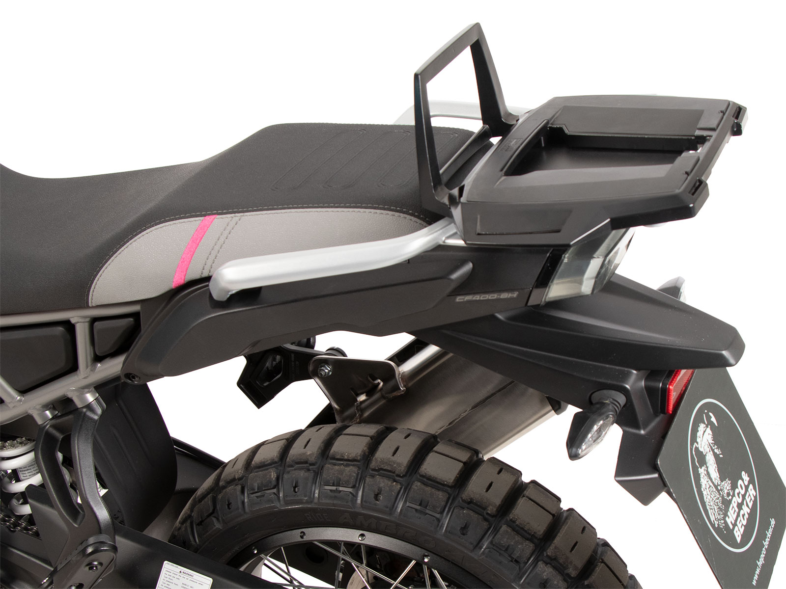 Alurack Topcaseträger schwarz für Kombination mit Originalgepäckbrücke für CF Moto 450 MT (2024-)