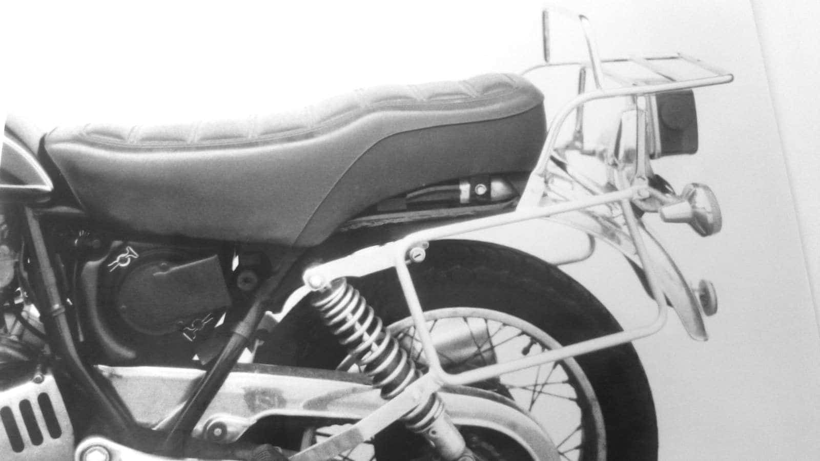 Komplettträgerset (Seitenkofferträger und Rohrgepäckbrücke Topcaseträger) chrom für Suzuki GN 250 (1984-1999)