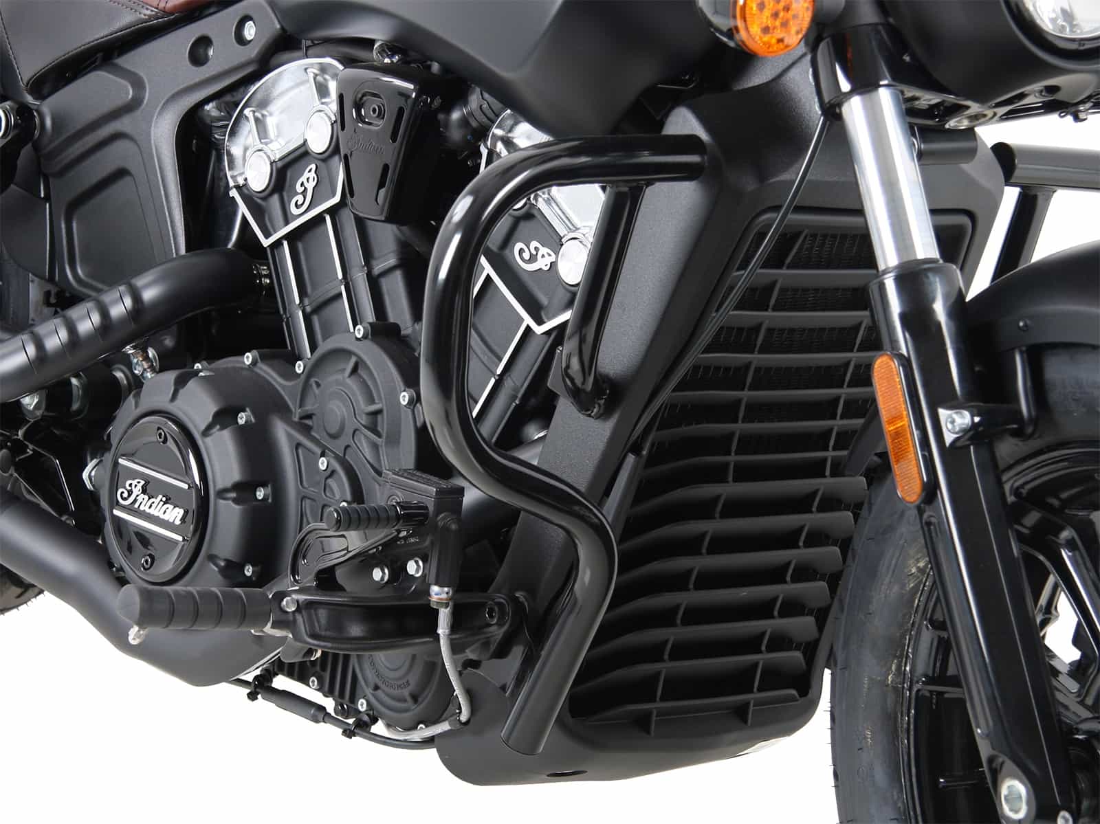 Motorschutzbügel schwarz glanz für Indian Scout Bobber / Sixty / Twenty / Rogue (2017-2024)