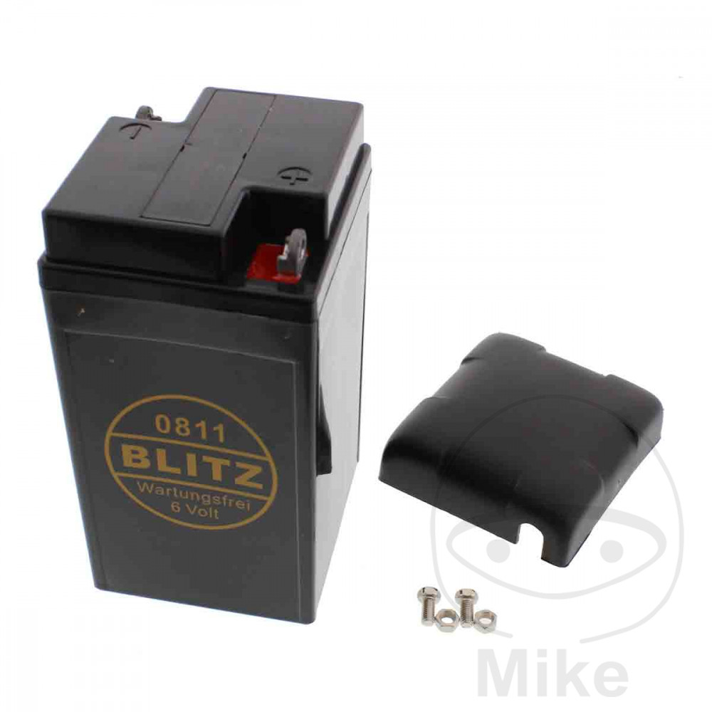 1000_7070044ZmYn88J6VdPQq Batterie de moto 0811 Gel noir 6V avec couvercle Blitz