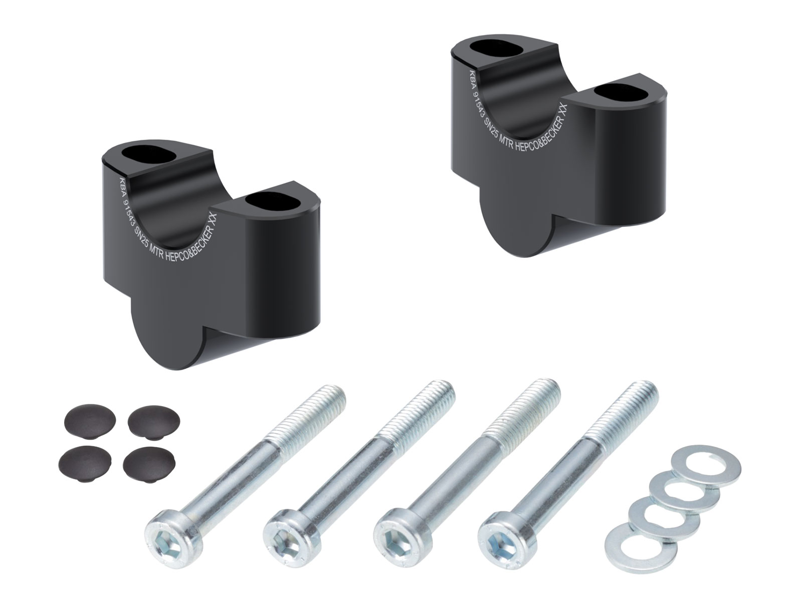 Lenkererhöhung für Honda CB 600 F Hornet (2007-2015), 25mm hoch - Schwarz