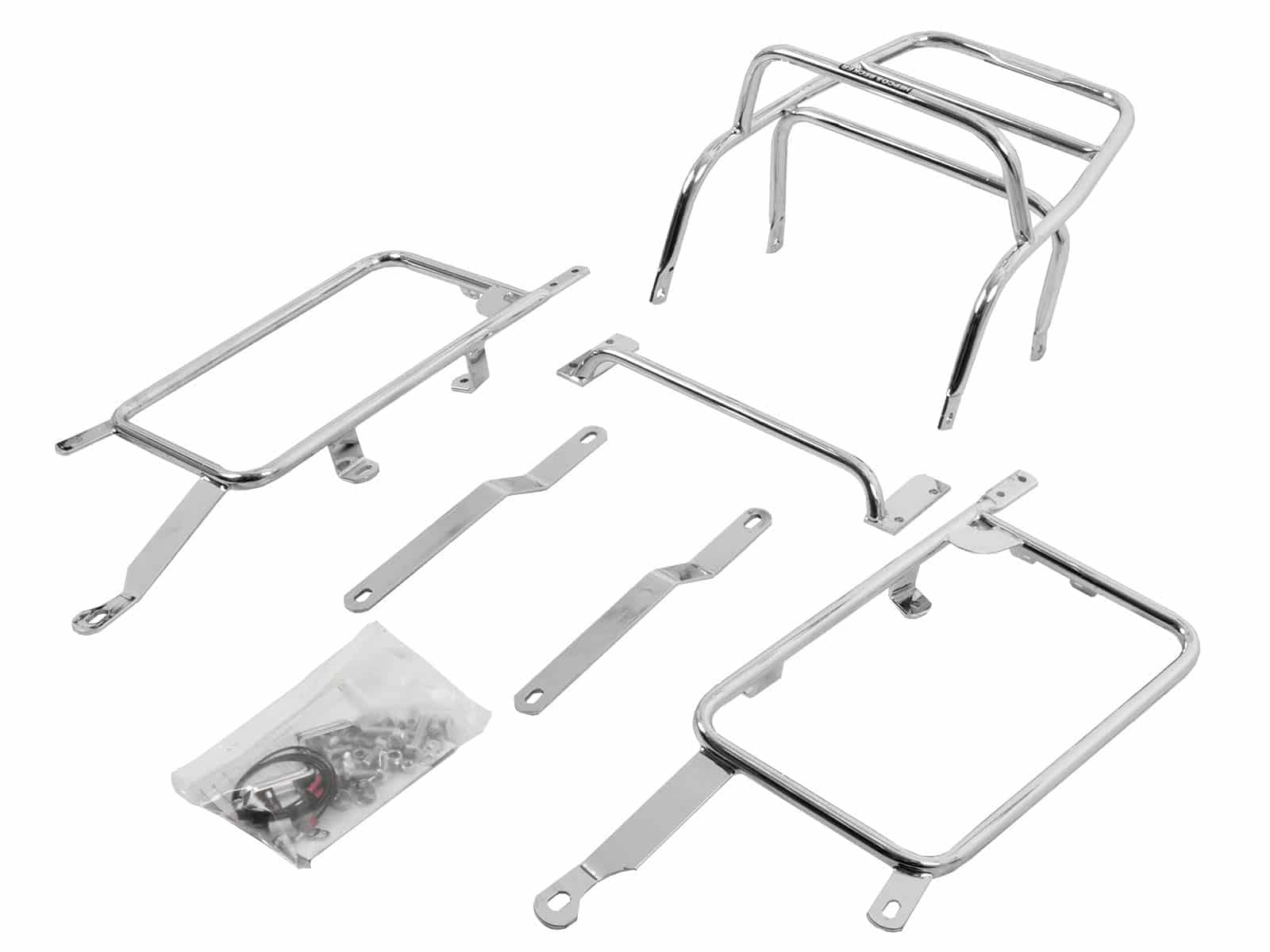 Komplettträgerset (Seitenkofferträger und Rohrgepäckbrücke Topcaseträger) chrom für Kawasaki ZL 1000 (1987-1988)