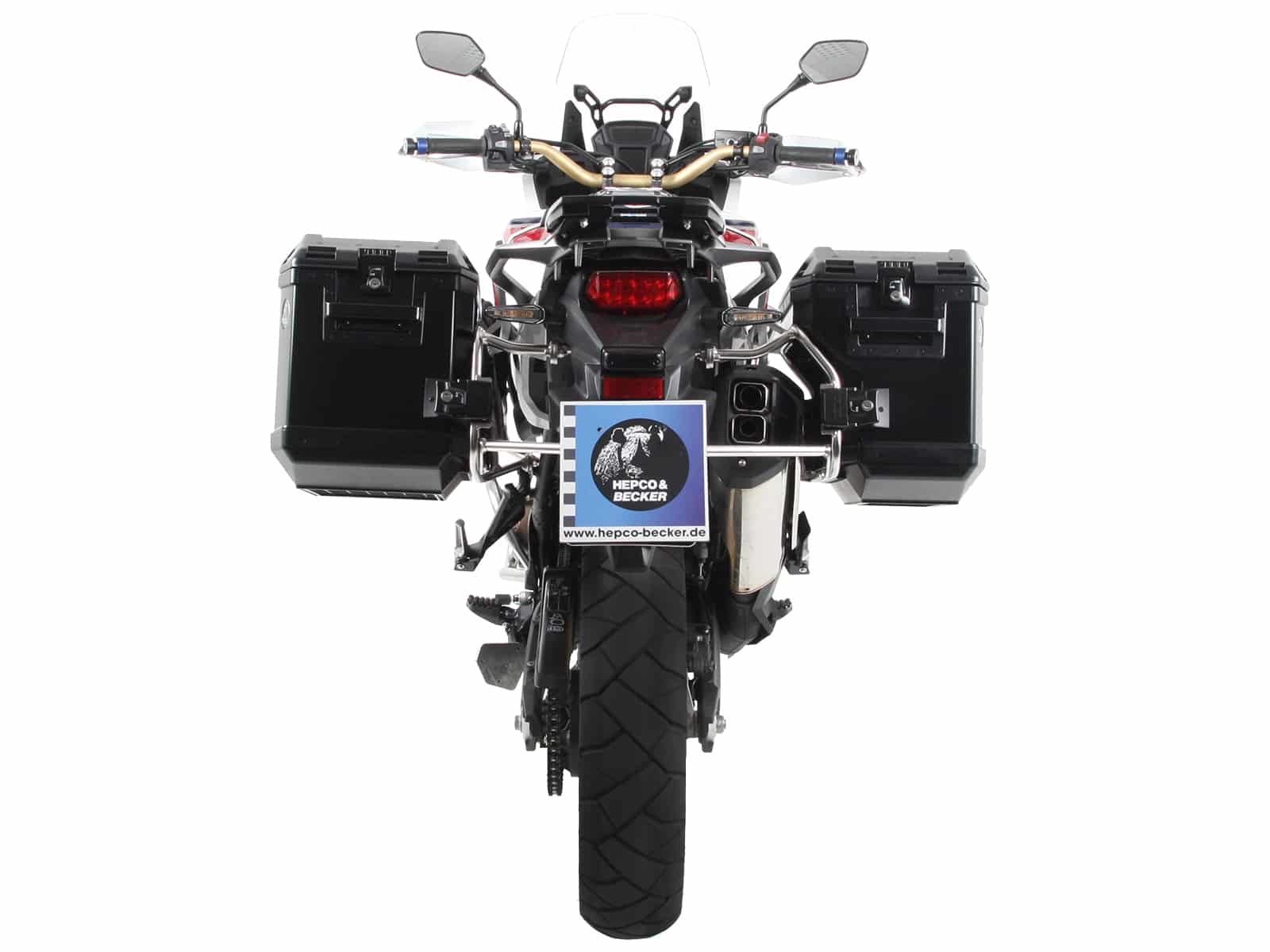 Kofferträgerset Cutout Edelstahlträger inkl. Xplorer Cutout schwarz Kofferset für Honda CRF1000 L Africa Twin (2016-2017)