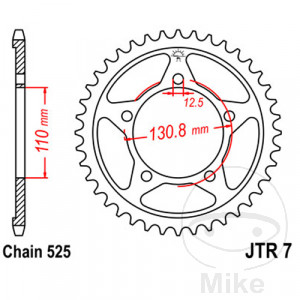 BMW S1000R 2013-2020 JT 44T Sprocket 525 Pitch INNER 110 LK 130.8