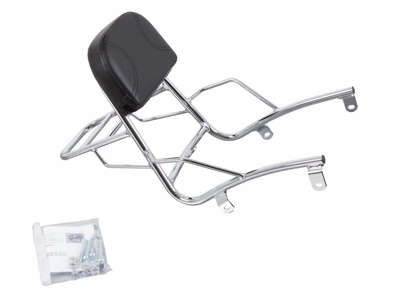 Sissybar mit Gepäckträger chrom für Suzuki VL 800 Intruder LC Volusia (2001-2016) / C 800 Intruder / Black Edition (2005-2016)