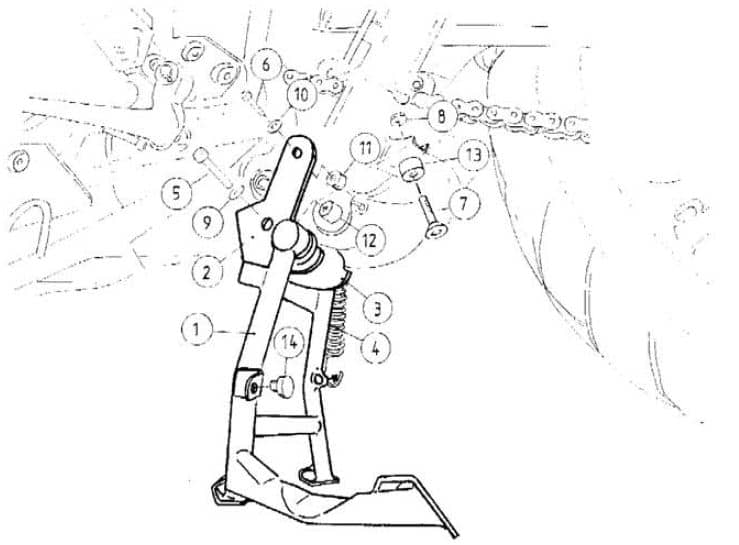 Hauptständer schwarz für Kawasaki KLV 1000 (2004-2005)