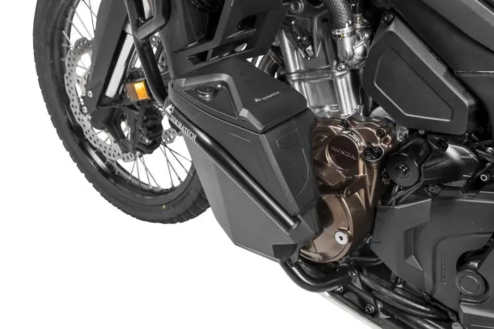 Cassetta degli attrezzi con kit di retrofit per barra di protezione motore lato sinistro in acciaio inox nero per Honda CRF1100L AT