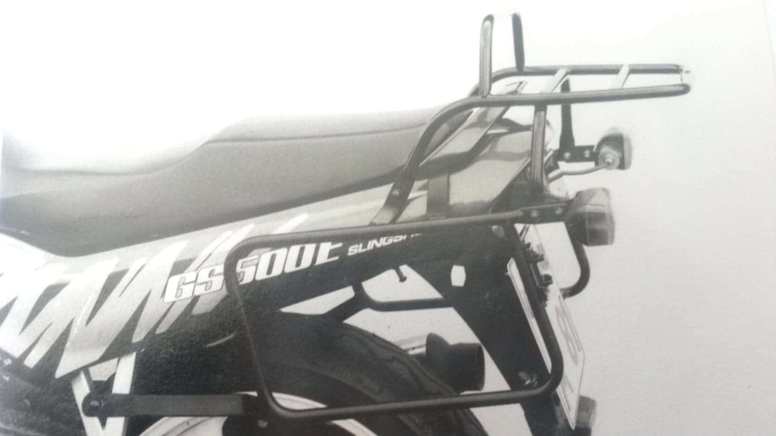 Komplettträgerset (Seitenkofferträger und Rohrgepäckbrücke Topcaseträger) schwarz für Suzuki GS 500 E (1989-2000)