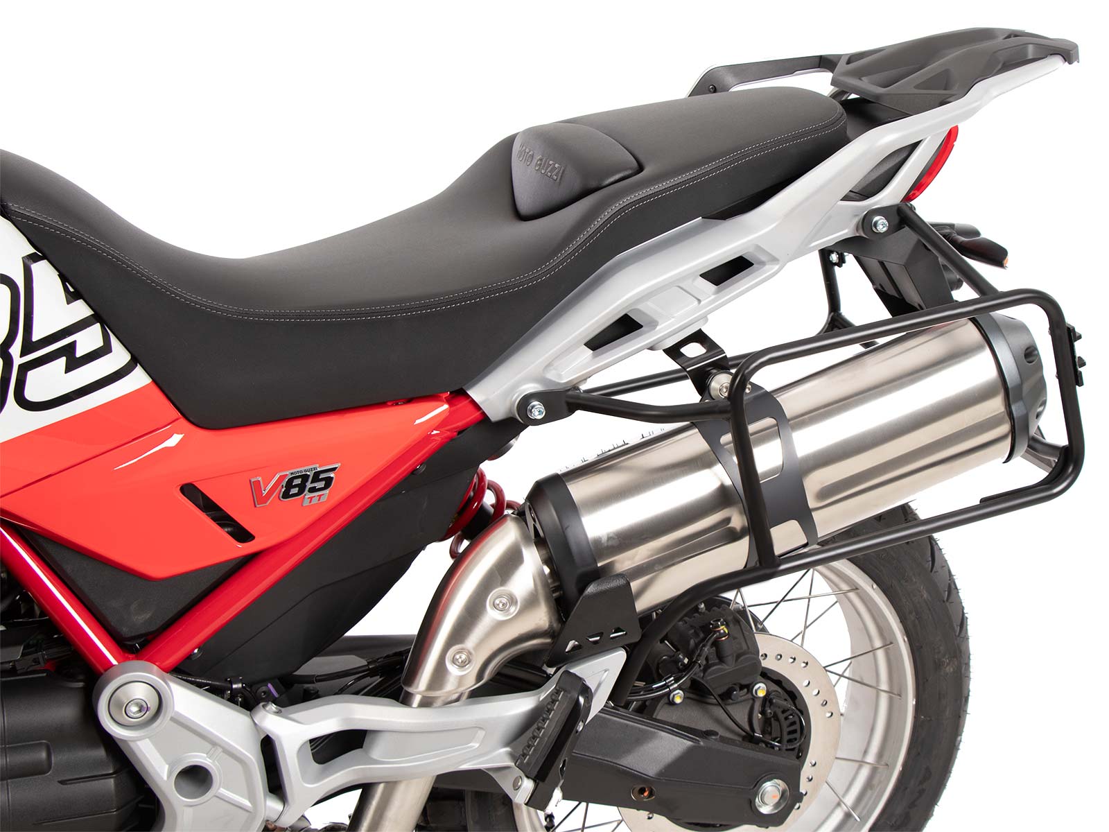 Seitenkofferträger festverschraubt schwarz für Moto Guzzi V 85 TT / Strada / Travel (2024-)