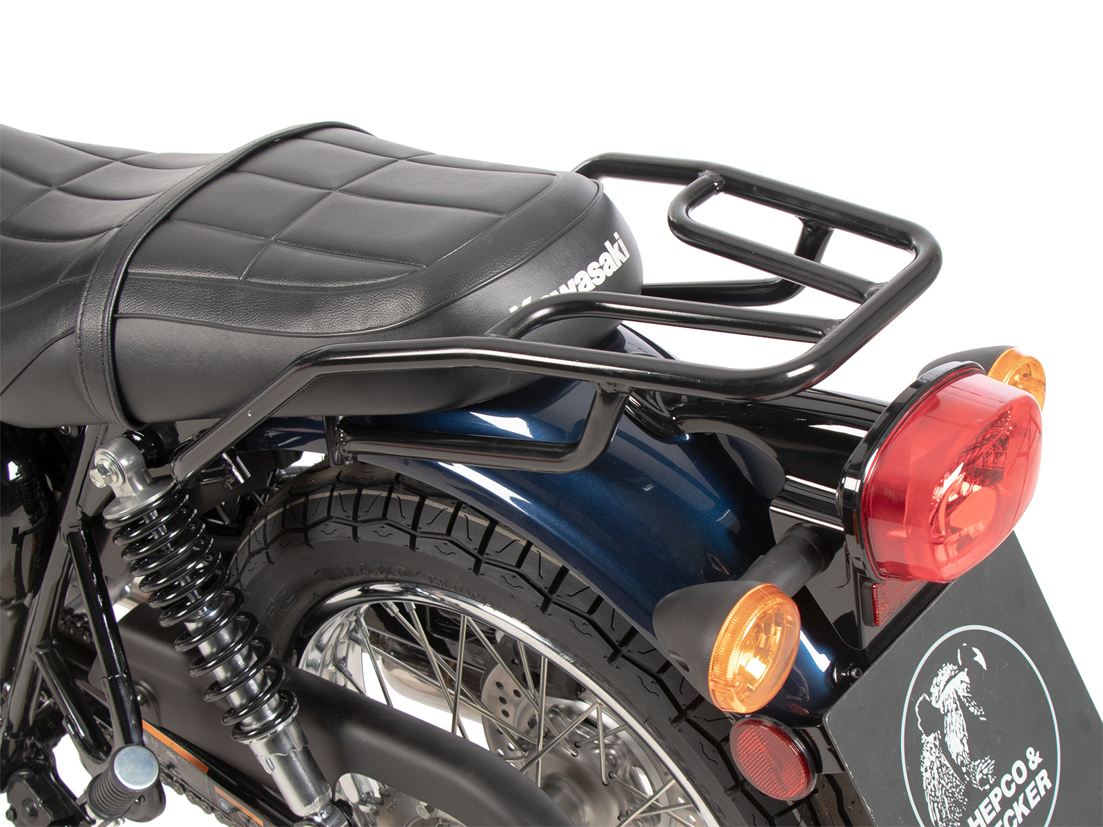 Rohrgepäckbrücke schwarz glanz für Kawasaki W230 / Meguro S1 (2025-)