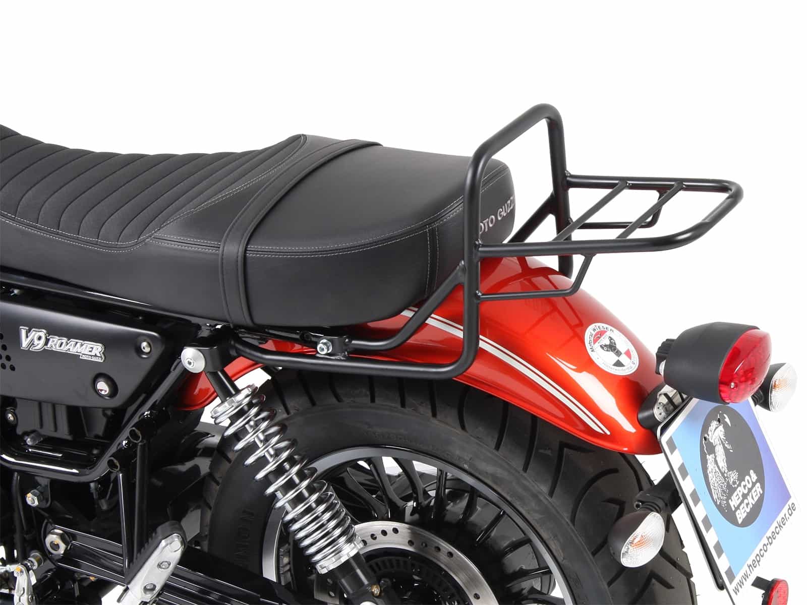Rohrgepäckbrücke Topcaseträger chrom für Moto Guzzi V 9 Roamer (lange Sitzbank)(2017-2025)