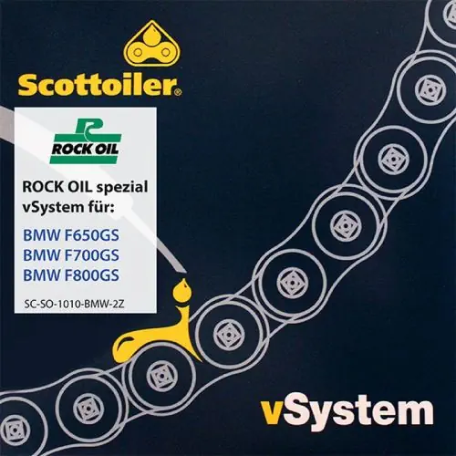 Système de lubrification de chaîne Scottoiler vSystem, pour BMW F650GS / F700GS / F800GS (2008-2016) Système de lubrification de chaîne Scottoiler vSystem, pour BMW F650GS / F700GS / F800GS (2008-2016)