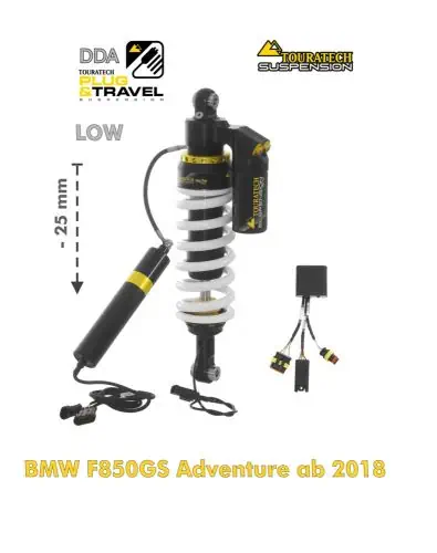 Amortisseur de suspension Touratech abaissement -25mm pour BMW F850GS Adventure à partir de 2018 DDA / Plug & Trav Amortisseur de suspension Touratech abaissement -25mm pour BMW F850GS Adventure à partir de 2018 DDA / Plug & Trav