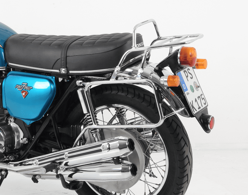 Komplettträgerset (Seitenkofferträger und Rohrgepäckbrücke Topcaseträger) chrom für Honda CB 750 Four K0-K6 (1970-1976)