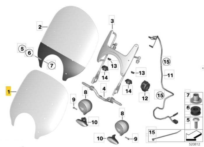 Original BMW Motorrad Windschild niedrig für R18 R1800