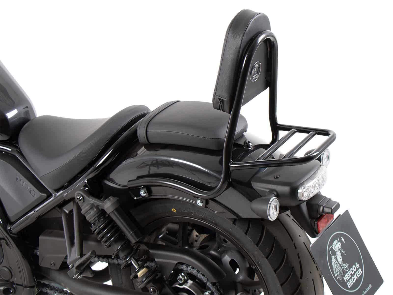 Sissybar mit Gepäckträger (Rohrausführung) schwarz für Honda CMX 1100 Rebel / DCT / SE (2025-)