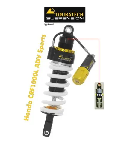 Ammortizzatore di sospensione Touratech per Honda CRF1000L Adventure Sports dal 2018 Tipo Level2/PDS