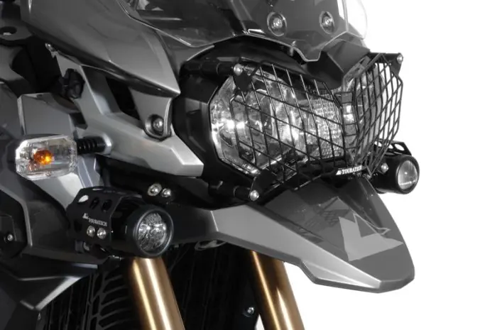 Protezione del faro in acciaio inox nero a rilascio rapido per Triumph Tiger 800 800XC 800XCx Tiger Explorer