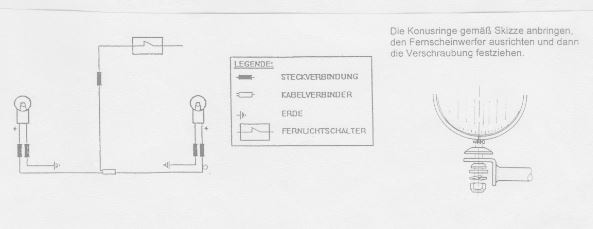 Twinlight Zusatzscheinwerferset (Fernlicht) inkl. Halter und Kabel chrom für Yamaha XVS 125/250 Drag Star (2000-2004)