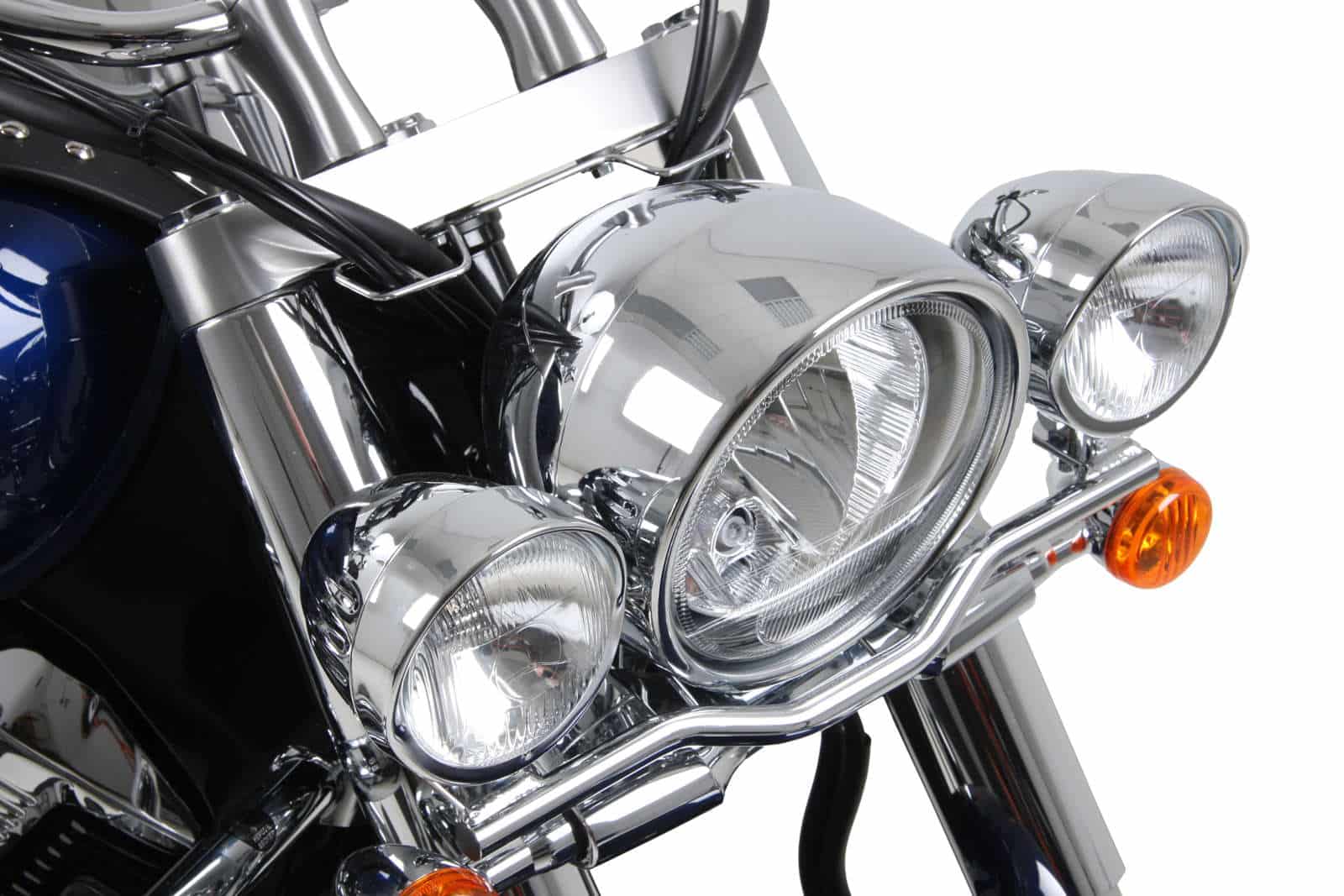 Twinlight Zusatzscheinwerferset (Fernlicht) inkl. Halter und Kabel chrom für Suzuki C 1800 R Intruder (2008-)