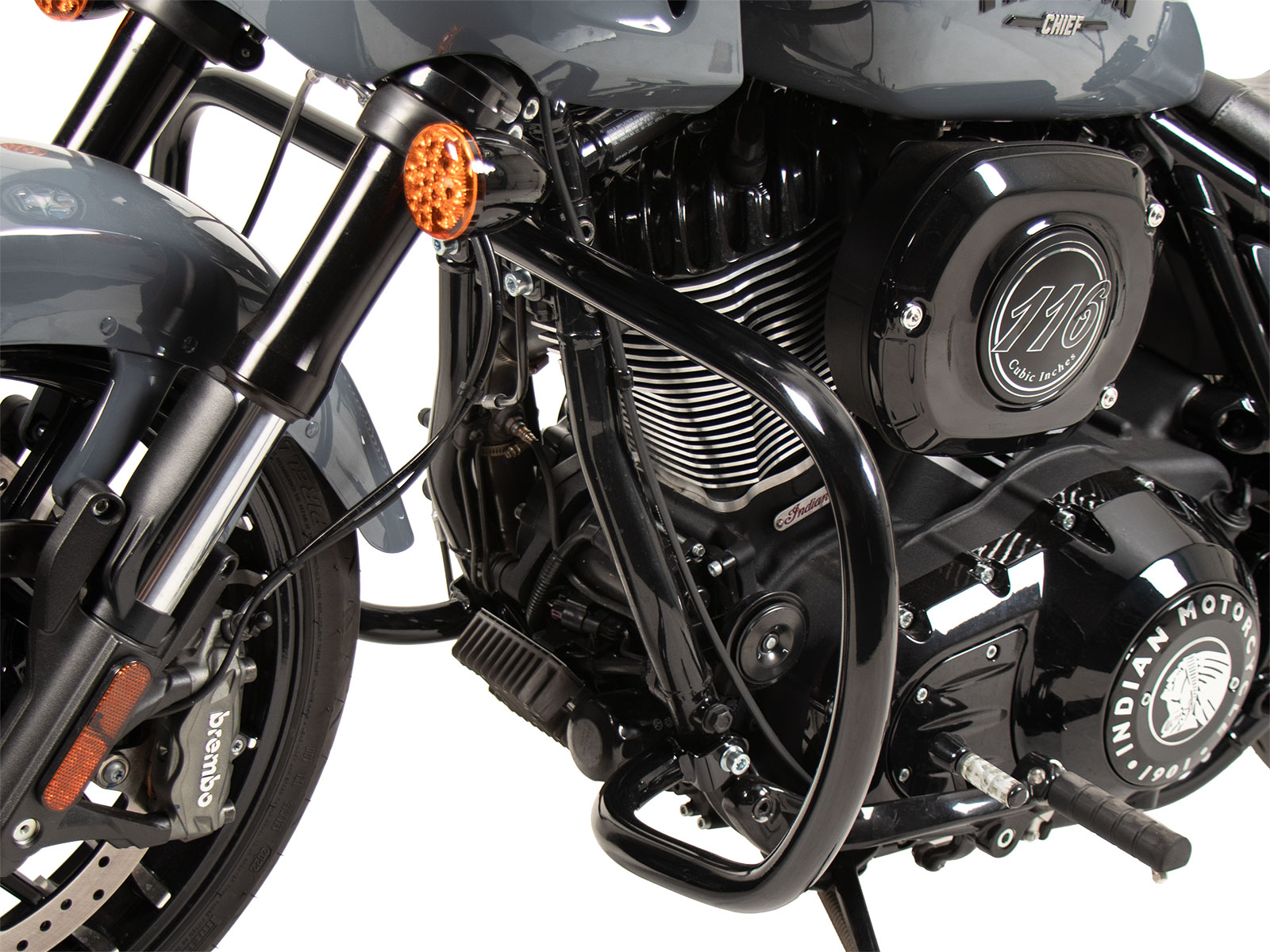 Motorschutzbügel schwarz für Indian Chief Dark Horse / Chief Bobber Dark Horse / Super Chief Limited / Sport Chief (2022-)