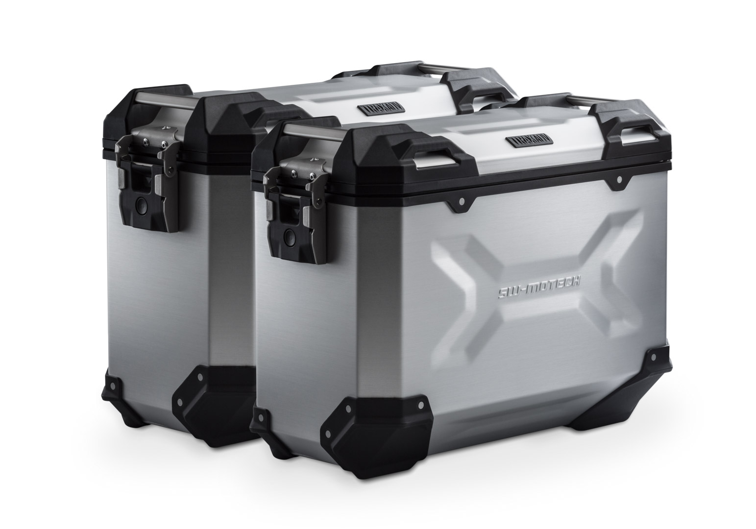 Sistema di valigie in alluminio SW-Motech TRAX ADV argento 37/37 L per BMW R 1200 R LC + RS LC R 1250 R + RS