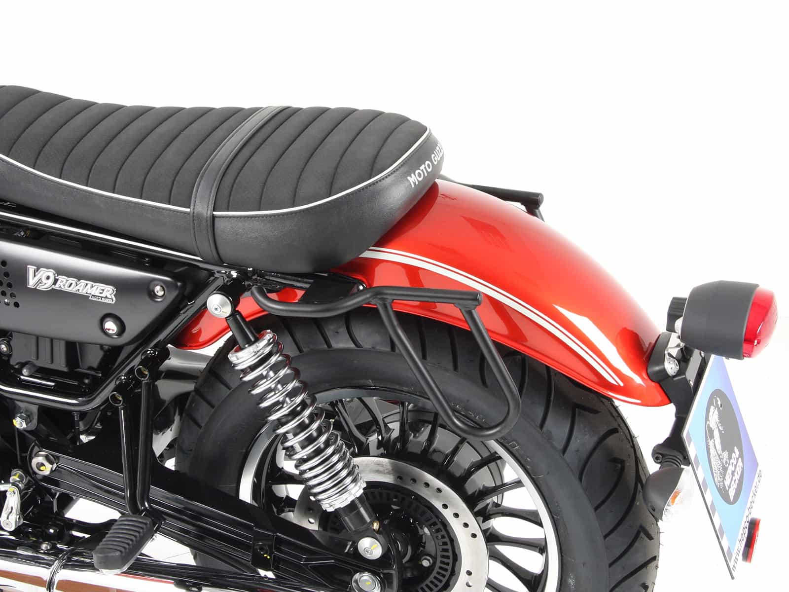 Ledertaschenhalter Cutout schwarz für Moto Guzzi V 9 Roamer (2016-2025)