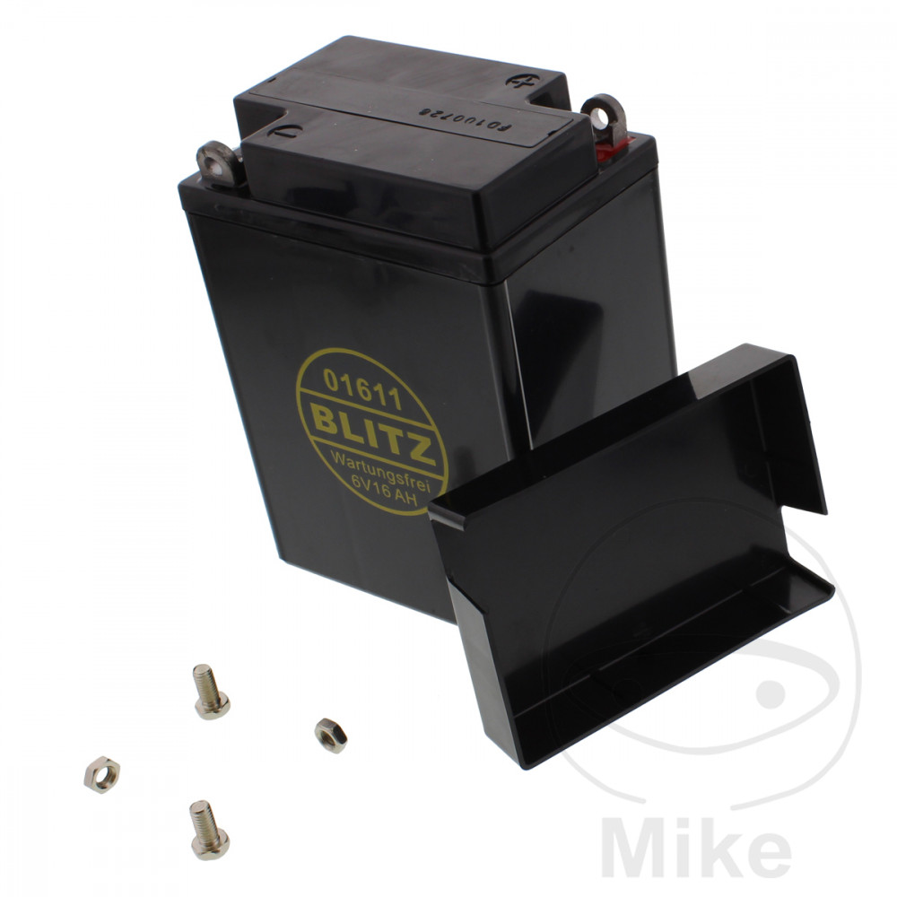 Batteria per moto 01611 Gel Nera 6V con tappo Blitz