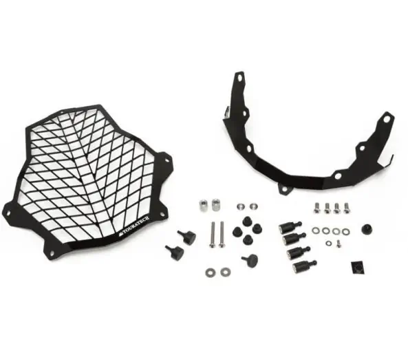 Black stainless steel headlight guard with quick release for KTM 1050 1090 1190 Adventure + R