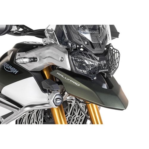 Black headlight guard with quick release for Triumph Tiger 900 Rally *OFFROAD USE ONLY*