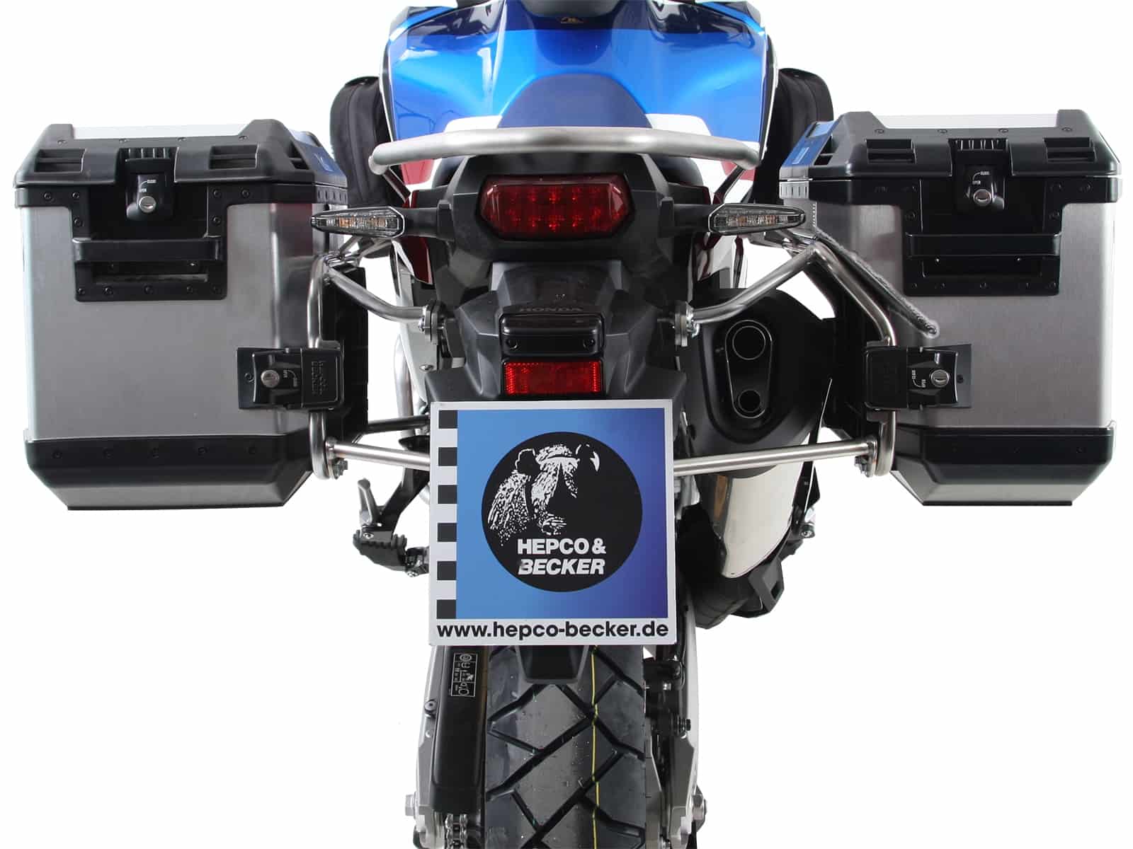 Kofferträgerset Cutout Edelstahl inkl. Xplorer Cutout silber Kofferset für Honda CRF1000L Africa Twin Adventure Sports (2018-2019)