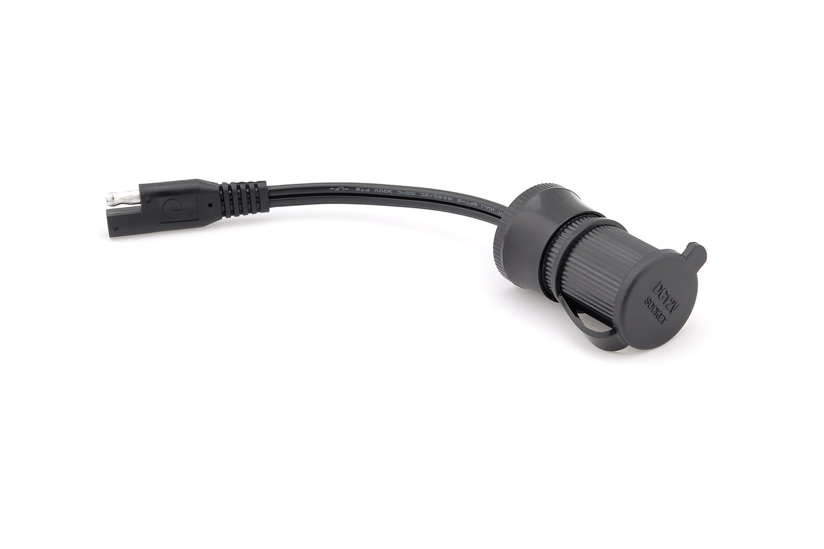 SW-Motech Cigarette Lighter Socket for SAE Splash Water Protection Cap Cable 10 cm 12 V