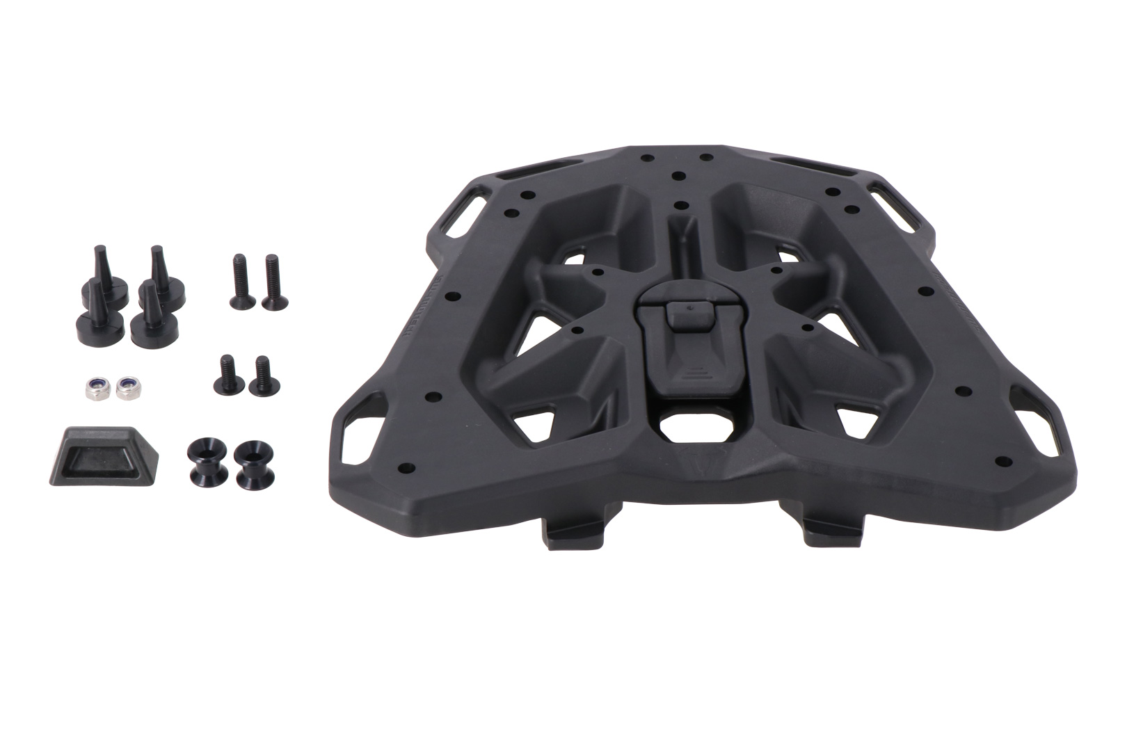 Piastra di adattamento SW-Motech per portapacchi STREET-RACK nera. Per montaggio DUSC.