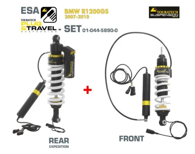 Touratech Shock Absorber Suspension Plug & Travel-ESA Expedition SET for BMW R1200GS Model 2007-2010