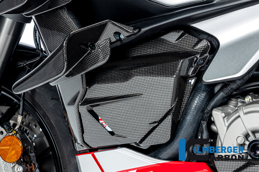 Coperchio del vano batteria in carbonio lucido per Ducati Streetfighter V2 dal 2022