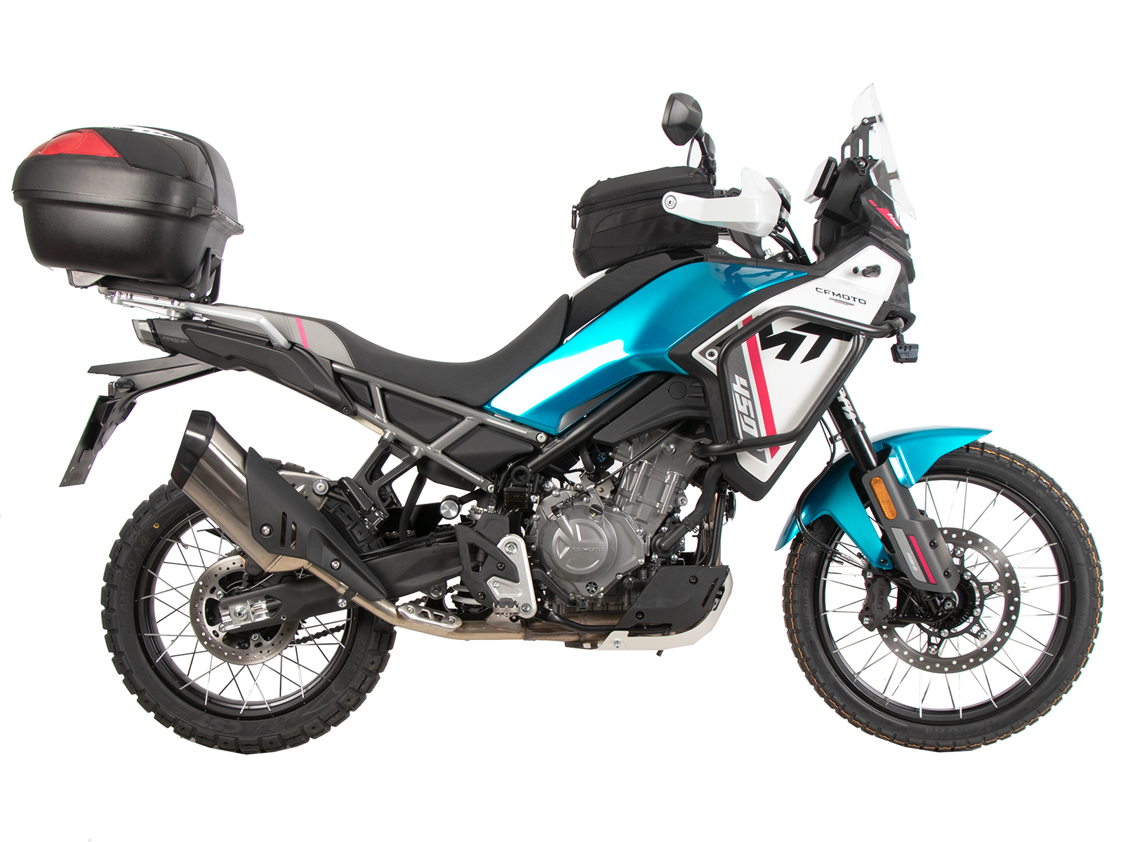 Alurack Topcaseträger schwarz für Kombination mit Originalgepäckbrücke für CF Moto 450 MT (2024-)