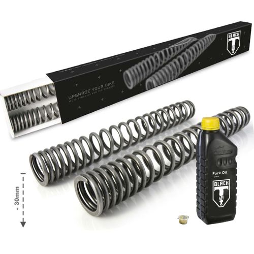 BLACK-T Reducción de altura de -30mm Resortes de horquilla progresivos Stage1 para Indian FRT 1200 / FTR 1200 S 19-21