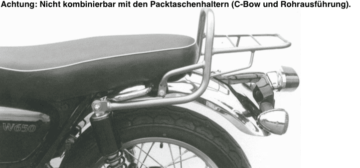Rohrgepäckbrücke Topcaseträger chrom für Kawasaki W 650 (1999-2006)/W 800 (2011-2016)