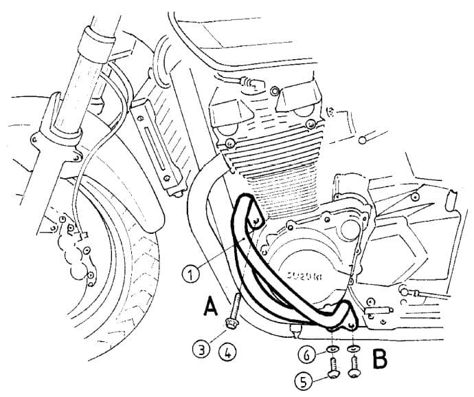 Motorschutzbügel chrom für Suzuki GSX 1400 (2001-2006)