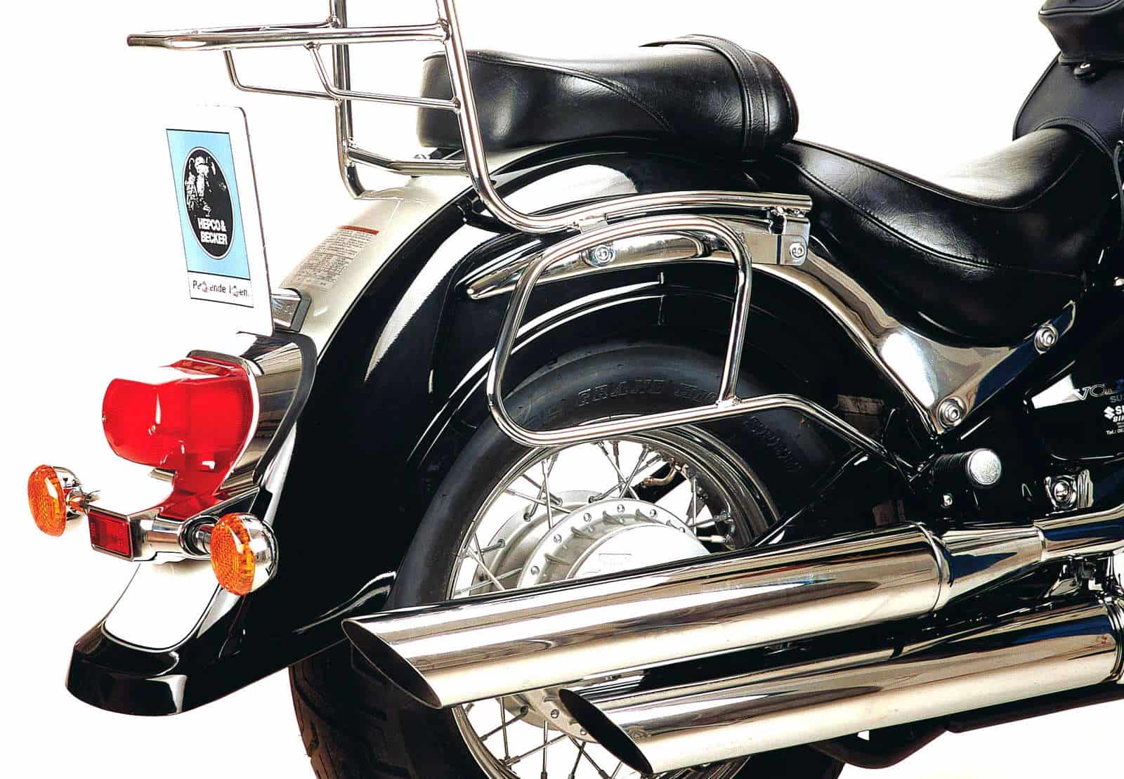 Rohr-Ledertaschenhalter chrom für Suzuki VL 800 Intruder LC Volusia (2001-2016) / C 800 Intruder / Black Edition (2005-2016)
