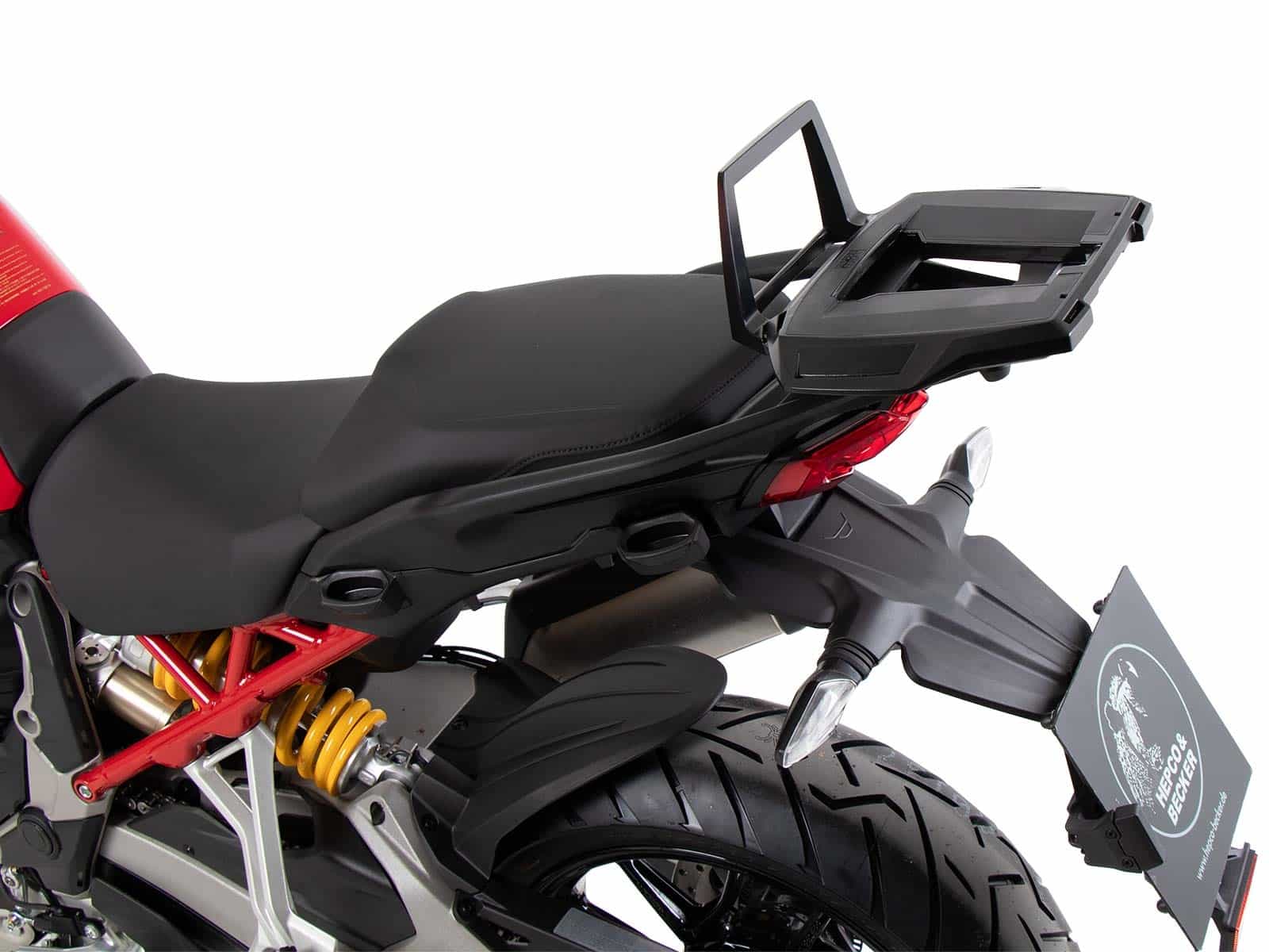 Alurack Topcaseträger schwarz für Kombination mit Originalgepäckbrücke für Ducati Multistrada V4/S/S Sport/Pikes Peak (2021-2024)/Rally(2023-2024)